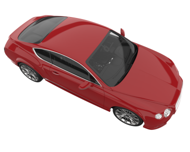 Modern araba beyaz arka planda izole edilmiş. 3 boyutlu oluşturulmuş resim