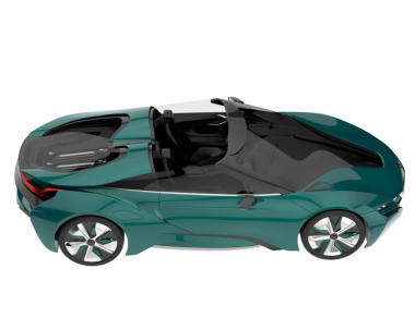 Stüdyo ortamında markasız bir SUV 'un 3 boyutlu çizimi