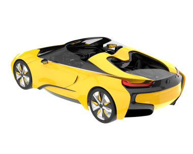 Modern sarı kompakt araç