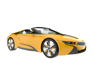 gerçekçi 3 boyutlu spor araba çizimi