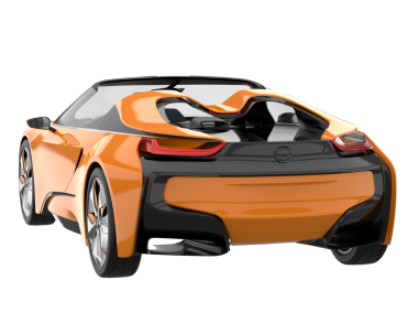 Beyaz arka planda modern spor araba. 3 Boyutlu Hazırlama.