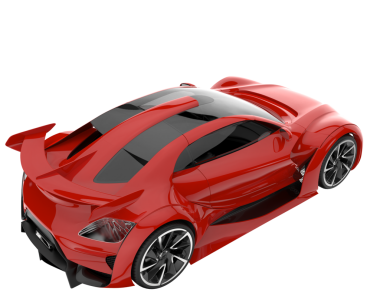 Bir süper arabanın 3 boyutlu görüntülemesi