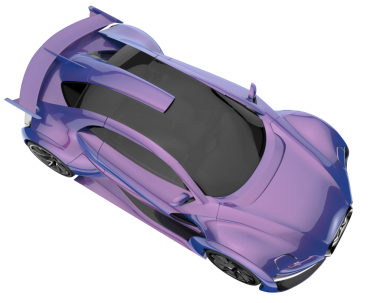 Siyah arka planda 3 boyutlu mor bir araba çizimi