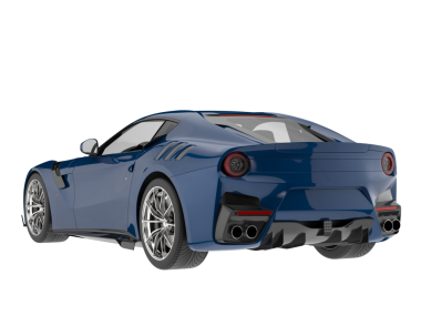 Siyah arka planda mavi süper araba