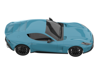 Mavi spor araba. 3d illüstrasyon