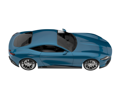 Modern araba arka planda izole edilmiş. 3d oluşturma