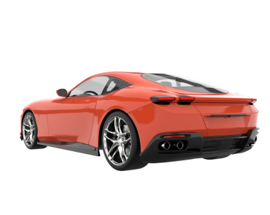 beyaz arka planda modern spor araba