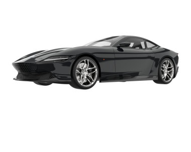 Gerçekçi bir araba. Ön manzara. vektör illüstrasyonu