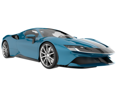 İzole edilmiş beyaz arka planı olan mavi bir spor araba. 3 boyutlu illüstrasyon. yüksek kalite