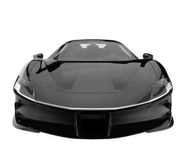 arkaplanda yansıması olan izole edilmiş bir araba