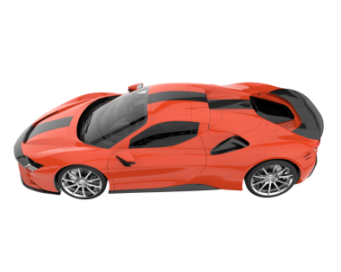 Beyaz arka planda modern bir araba. 3d oluşturma