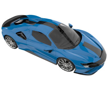 Modern mavi spor araba - 3 boyutlu