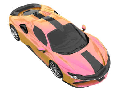 Bir spor arabanın 3 boyutlu canlandırması