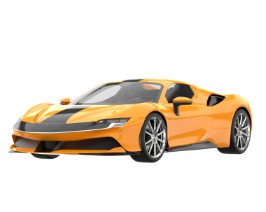 Beyaz arka planda modern bir araba. 3d oluşturma.