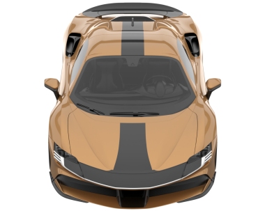 Arka planda lüks bir araba var. 3D görüntüleme - illüstrasyon