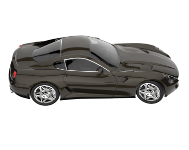 siyah modern araba beyaz arka planda izole edildi. 3D - illüstrasyon