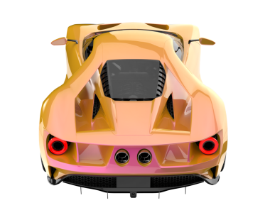 Gri arka planda izole edilmiş modern sarı süper araba. 3d illüstrasyon.