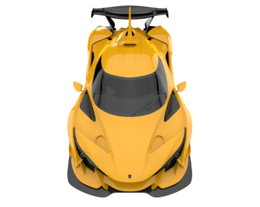 Beyaz arka planda izole edilmiş modern sarı süper araba. 3d oluşturma