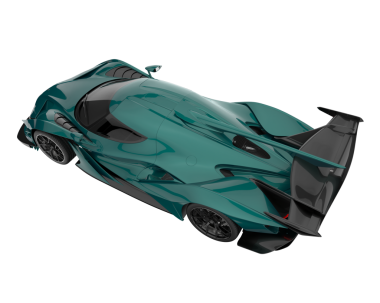 Stüdyo ortamında daha az genel bir konsept arabanın 3 boyutlu çizimi