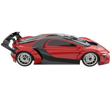 Modern araba arka planda izole edilmiş. 3D görüntüleme - illüstrasyon