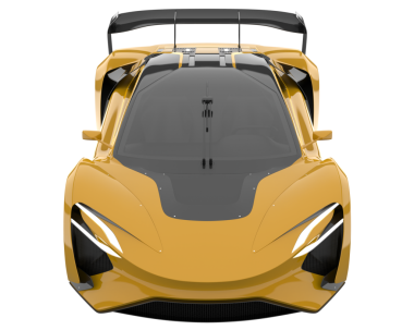 sarı modern süper araba - üst görünüm - arka görünüm