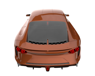 Beyaz arka planda gerçekçi bir araba. 3d oluşturma