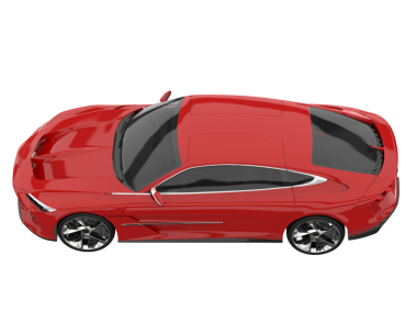 Beyaz arka plandaki araba, 3 boyutlu model.