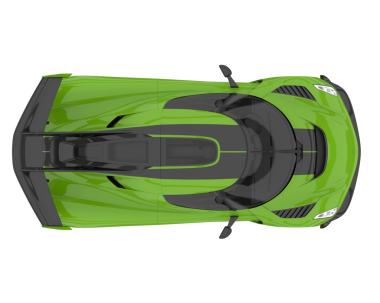 Yeşil spor araba. 3d oluşturma