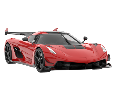 Siyah arka planda kırmızı araba. 3d oluşturma