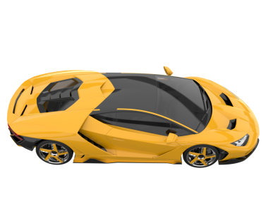 modern sarı araba beyaz arka planda izole edildi