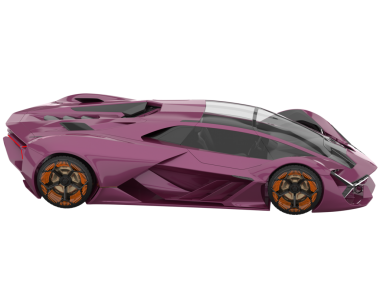 Pembe arka planı olan süper bir araba. 3d oluşturma