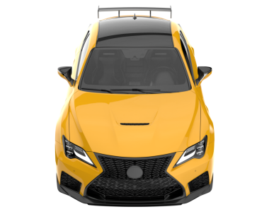 Sarı modern araba. Ön manzara. 3 Boyutlu Hazırlama