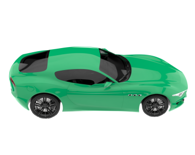 modern yeşil kaslı araba - ön görünüm