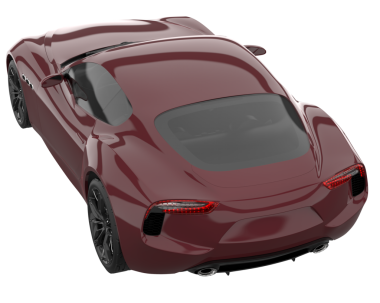 Modern araba arka planda izole edilmiş. 3D görüntüleme - illüstrasyon