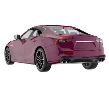 Modern araba arka planda izole edilmiş. 3D görüntüleme - illüstrasyon