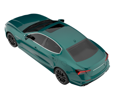 Modern araba arka planda izole edilmiş. 3D görüntüleme - illüstrasyon