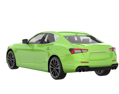 Modern yeşil araba beyazda izole edilmiş. 3 Boyutlu Hazırlama