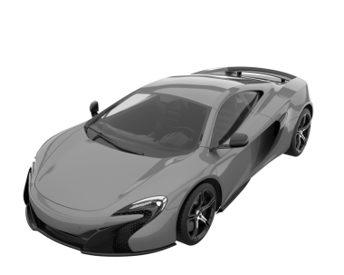 Stüdyo ortamında daha az genel bir konsept arabanın 3 boyutlu çizimi