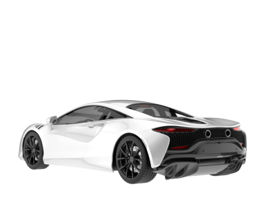 Modern araba beyazda izole edilmiş. 3D görüntüleme - illüstrasyon