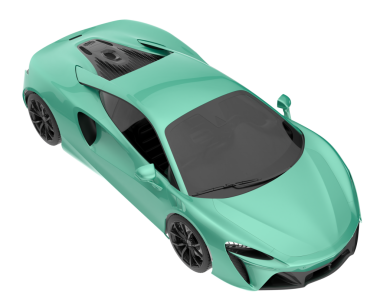 Stüdyonun arka planında daha az genel güzel bir arabanın 3 boyutlu çizimi