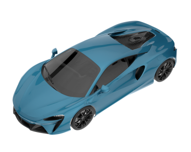 Stüdyo ortamında daha az genel bir konsept arabanın 3 boyutlu çizimi