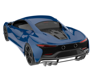 Modern mavi yarış arabası beyaz üzerine