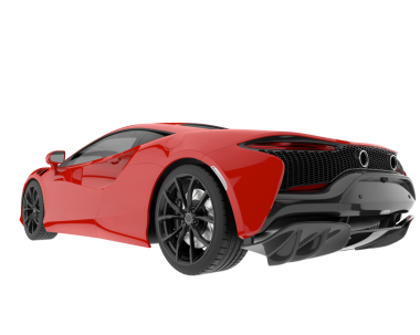 Siyah spor araba ve kırmızı kaslı araba.