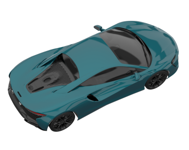 modern mavi spor araba - 3 boyutlu