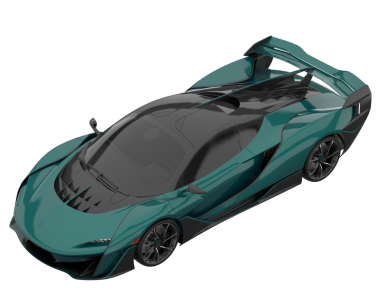 Süper spor araba. Beyaz arkaplanda 3 boyutlu görüntüleme izole edildi