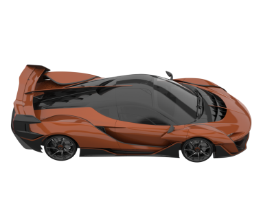 Modern araba arka planda izole edilmiş. 3D görüntüleme - illüstrasyon