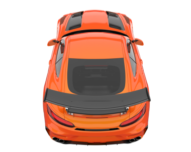 modern turuncu araba beyaz arka planda izole edildi. 3 boyutlu görüntüleme