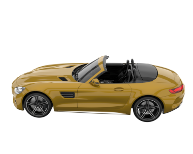 Beyaz arka planda izole edilmiş lüks bir arabanın 3 boyutlu görüntüsü