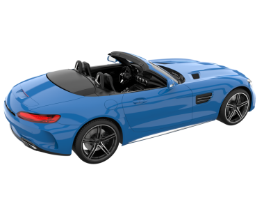 Beyaz arka planda izole edilmiş modern üstü açık bir arabanın 3 boyutlu görüntüsü