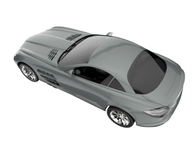 Beyaz arka planda modern bir araba. 3d oluşturma